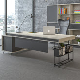 主管檯 E1 環保板材 鋼腳 側櫃 executive manager boss table desk furniture